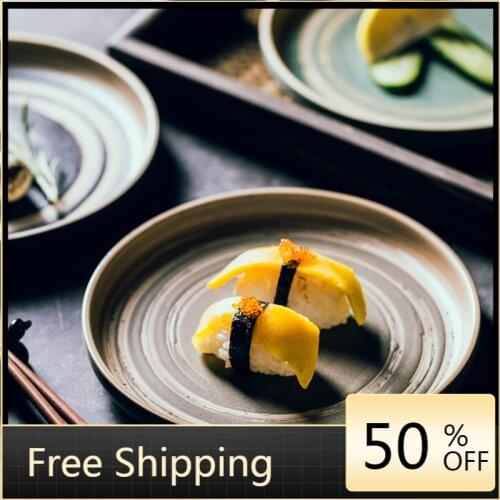 Bulk Vintage Dinner Plates Porcelain Dinnerware Cooking Sushi Plate Japanese Food Salad Breakfast Tray Round Plata Home HX50DP