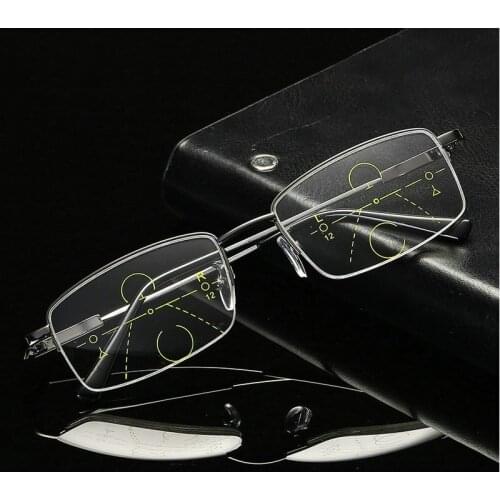MINCL/Memory super bomb half box with near-use multi-focus reading glasses smart zoom presbyopic reading goggles with box LXL