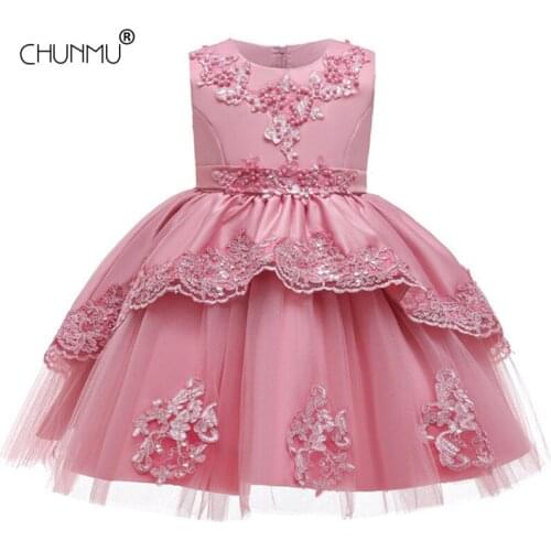 Flower Girl Dress Baptismal Dress for Infant Petal Elegant Lace Tutu Girls Wedding Dresses 3-10 Years Princess Baby Girl Dress