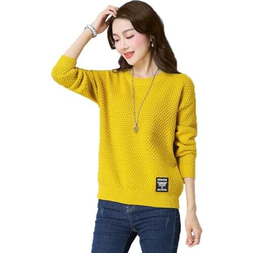 2021Womens Sweaters And Pullovers Autumn Winter Long Sleeve Pull Femme Solid Pullover Female Casual Short Knitted Sweater D1050