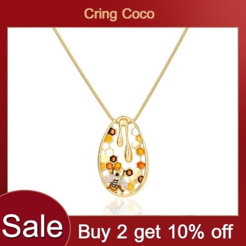 Vintage Honeycomb Choker Necklace Gold Bee Snake Chain Pendant Necklaces for Women 2020 Jewelry Wholesale Valentines Day Gifts