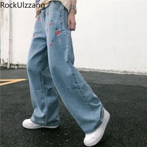 Женские джинсы с вышивкой Rockulzzang China At AliExpress