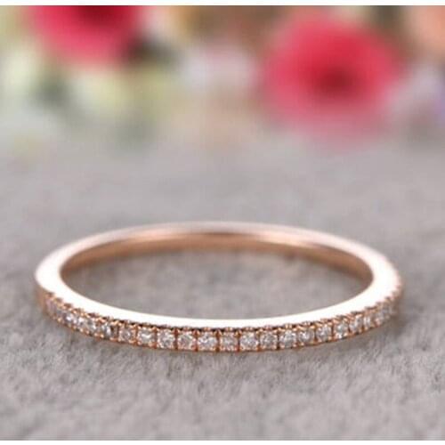 Luxury Simple Wedding Rings for Women Mix Size Carat Round CZ Plated Simulated Eternity Ring Fashion Jewelry Bague Anillos