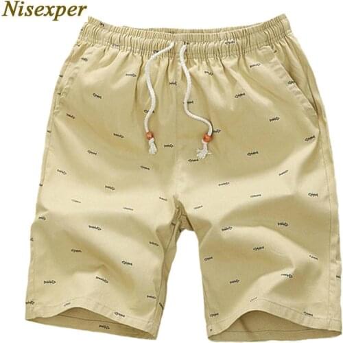 Nisexper 2018 New Summer Mens Shorts Cotton Men Sweatpants Animal Printed Elastic Waist Beach Shorts Quality Big Size 5XL