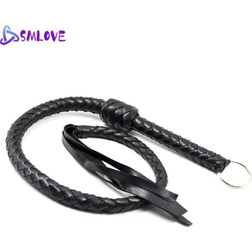 SMLOVE Adult Toys Handwoven Sexy Leather Whip Fetish Whips Bdsm Bondage Beat Stimulation Role-Playing