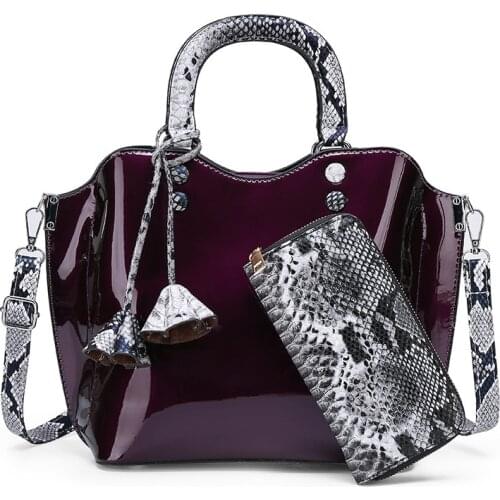 Mother bag handbag womens enameled leather sequins flower wrapped serpentine handbag with one shoulder inclined bag