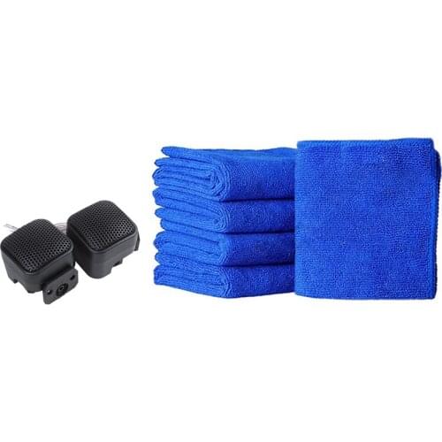 Novel-2 Pcs Auto Car o System Loud Speaker e Tweeters 4cm Dia 500W with Auto Care 10PCS Ultra Soft Microfiber Towel