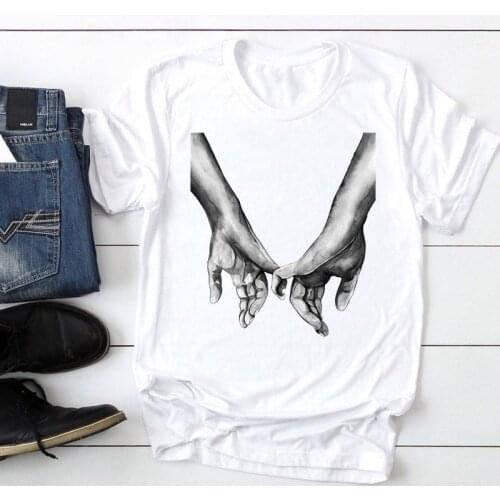 Women Printing Hand Love Cute 2021 New Fashion Cartoon Summer Graphic T Top Lady Print Tee Female Tshirts Clothes T-Shirt