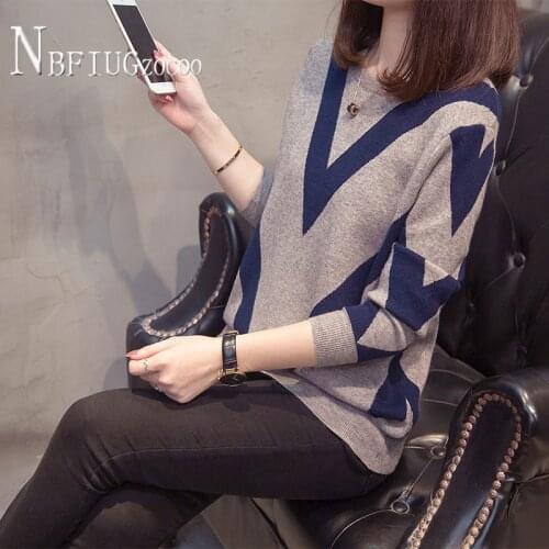 Grey Black Color L-5XL Women Sweater Round Neck Long Sleeve Female Sweaters