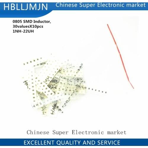 0805 SMD Inductor, 30valuesX10pcs=300pcs/LOT,1NH-22UH ,Electronic Components Package,Inductor Assorted Ki