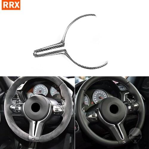 1Pcs For BMW M Series F80 F82 F10 F06 F12 F13 F15 F16 Carbon Fiber Style Steering Wheel Trim Cover Automotive Interior Accessory