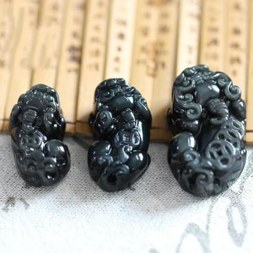 1 Pc Obsidian Rainbow Stone PIXIU Beads PIXIU Pendants 38*23mm, 32*17mm, 29*15mm Necklace and Bracelet Accessories