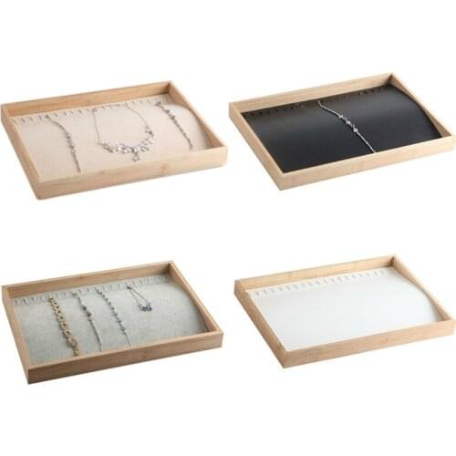 Bamboo and Wood 20-bit Jewelry Display Tray Necklace Bracelet Display Tray Jewelry Holder