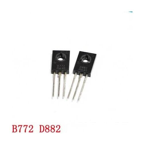 20PCS 2SD882 D882 2SB772 B772 TO-126 ( 10PCS D882 + 10PCS B772 ) TO126 PNP tube