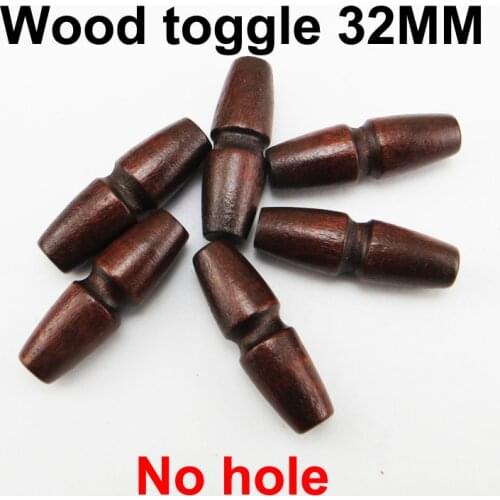 25PCS 32MM Wood Horn Red brown Buttons Toggle Clothes Sewing Button Coat Boots Accessory WHB-103