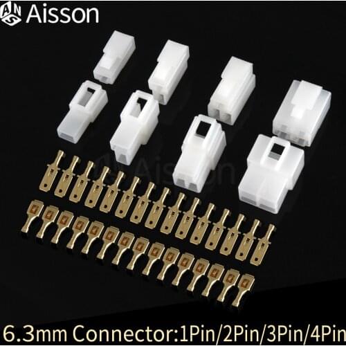 5Sets/Lot 1/2/3/4/6/8Pin 6.3mm Electrical Wire Connector Male Female Cable Terminal Plug Kits Automotive Motorcycle Ebike Car
