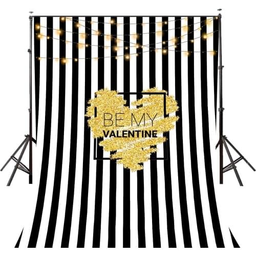 5x7ft Romantic Confession Backdrop Black and White Vertical Stripes Photography Background Studio Props