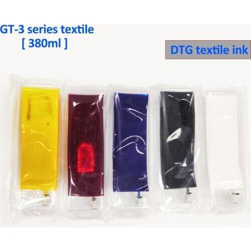 6 Bag 380ML DTG Textile Ink for Brother GT-3 Series GT-341 GT-361 GT-381 GT 341 361 381 Digital Inkjet Printer 2White BK C M Y