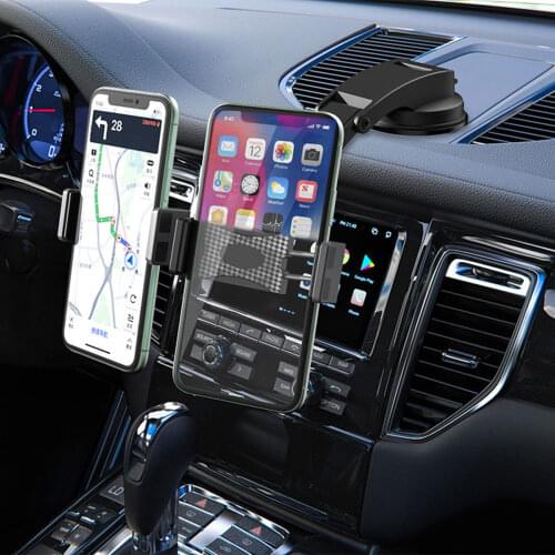 Dual-head Sucker Car Phone Holder Universal Car Cellphone Holder Stand Mount Stand For iPhone 12 11 Pro Xiaomi For Huawei