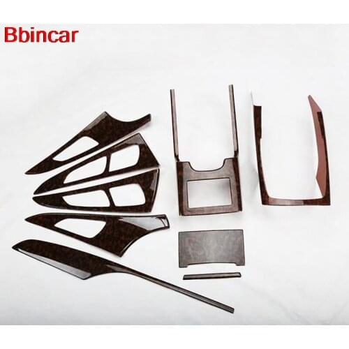 Bbincar Front Central Control Interior Trim Inner Door Bowl 9pcs For Audi A6L A6 L 2012-2015 ABS Plastic Special Brown Paint