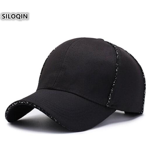 SILOQIN Unisex Adjustable Size Cotton Baseball Caps Snapback Cap Womens Ponytail Cap Mens Simple Fashion Tongue Couple Hat