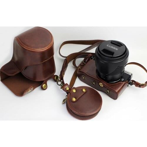 Black/Brown/Coffe Digital Camera Leather Case Cover for Panasonic GX85 GX80 GX7II GX7 MarkII Wth Storage Bag Bottom Opening Case