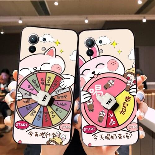 Side Printed Roulette Case For XiaoMi Mi 1 10T Pro 10 Ultra Cute Cat Full Shell Back Cover For Xiaomi 10 Lite 10S 11i