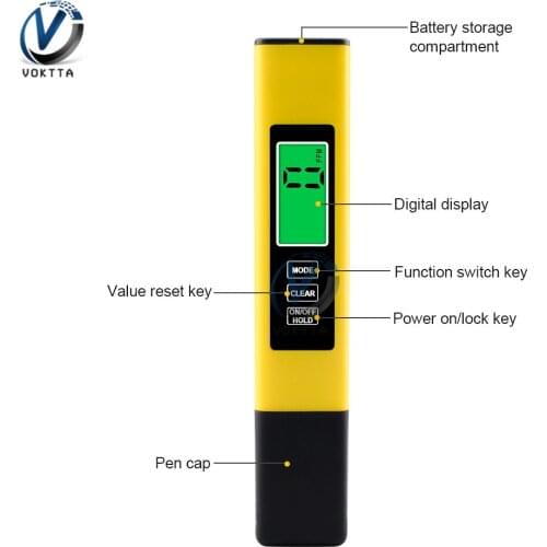 Digital PH EC TDS Meter Tester Temperature Pen Water Purity PPM Filter Hydroponic for Aquarium Pool Water Monitor PH 0-9990PPM