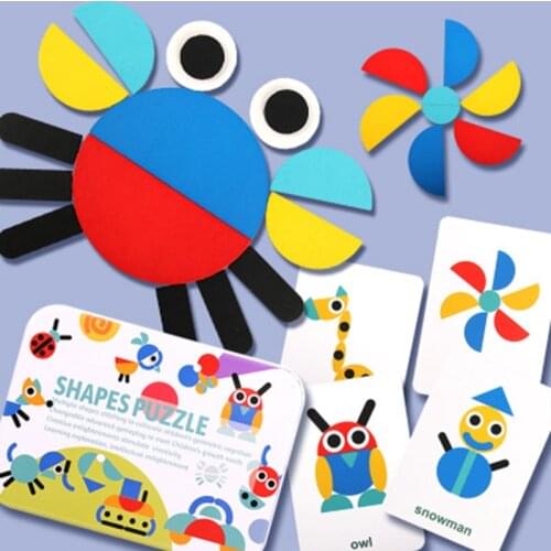 Wooden Puzzle Animals Jigsaw Puzzle Learning Toys Sorting and Stacking Games Montessori Educational Toys for Toddlers