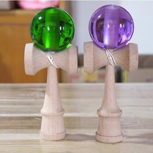 Transparent Kendama Wooden Toys 18CM Beech Kendama Ball Skillful Juggling Ball Fidget Toys Professional Leisure Sports Bilboquet