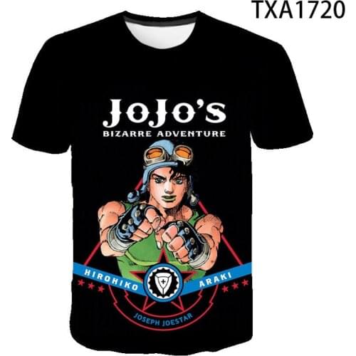 Summer Men Women Children Kujo Jotaro 3D Print Anime JoJo Bizarre Adventure T Shirt Short Sleeve Boy Girl Kids Tops Cool Tee