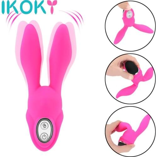 IKOKY 7 Frequency Clitoral Stimulator Erotic Dildo Vibrator Sex Toys For Women G Spot Vibrator Rabbit Shape Vagina Massage