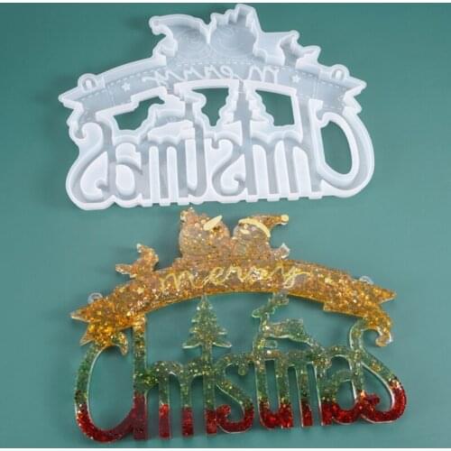 Christmas Snowman Decorations Epoxy Resin Mold Xmas Tree Ornaments Silicone Mould DIY Crafts Casting Tools