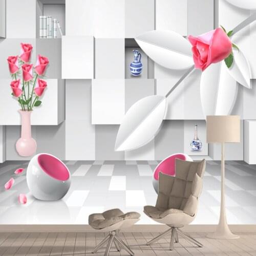 Brick Rose Nature Wallpapers for Living Room Bed Contact Murals Walls in Rolls Home Decoration Peel and Stick Furniture Sticker