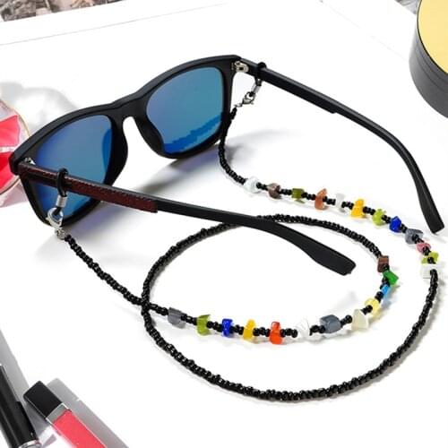 Kissme Masking Sunglasses Chains For Women Delicate Black White Enamel Flower Red Lip Pendant Eyeglass Chain Fashion Accessories