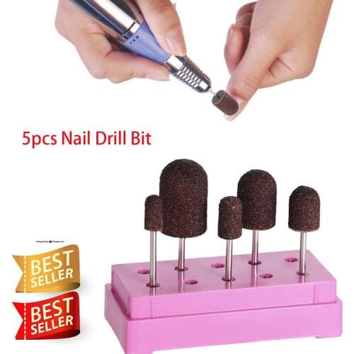 5Pcs Sanding Abrasive Caps Mandrel Surface Burr Beauty Manicure For Pedicure Electric Nail Drill Foot Care