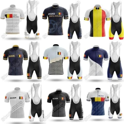 2021 Belgium Cycling Jersey Set Belgian National Team Cycling Clothing Summer Road Bike Suit Mens Bicycle Bib Shorts MTB Wear