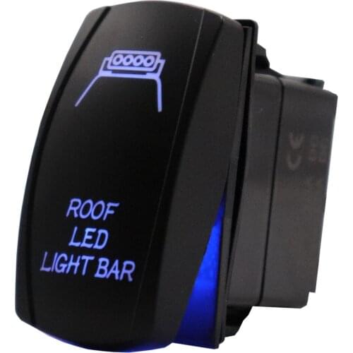 Roof Led Light Bar Car Boat Rocker Switch Waterproof Laser 5 Pin SPST ON/OFF 12V/24V Blue Led for Automotive Truck Boat Marine