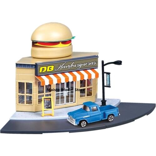 Maisto 1:64 Fast Food models DOWNTOWN SET City model die-cast precision model car Model collection gift