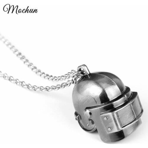 MQCHUN Game Playerunknowns Battlegrounds 3D Pendant Necklace Cosplay Costumes Special Forces Level 3 Helmet PUBG Chain Necklace
