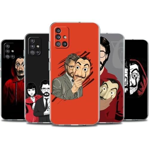 Soft Phone Case For Samsung Galaxy A51 A21s A71 A12 A31 A52 A41 A32 A02s A11 A72 A42 Clear Cover Fall Webbedepp La Casa De Papel