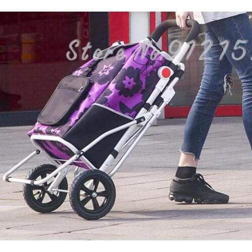 Inflatable Two-wheeled Large-capacity Super Large Shopping Trolley Trolley Net Celebrity Photo Photography Can Take A Trolley To