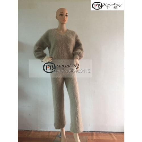 New European mink cashmere sweater and Pants Set women free shipping wholesale, please contact customer manager