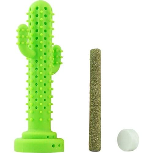 Durable Cat Toys Silicone Teeth Brush Massage Molar Stick Bite Restraint Chew Toy for Cat Kitten Catnip Training Exercise Tool