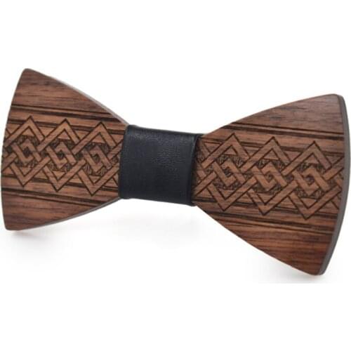 Dropshipping walnut men black bowties business chic adjustable mens grooming weeding stripe bow tie gifts for guest