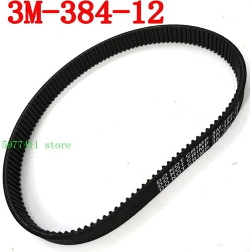Rubber Toothed Drive Belt HTD 384-3M-12 Escooter Electric Scooter 384mm Length