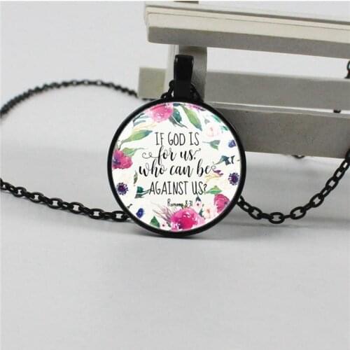 Romans 8 31 bible quote if God is for us who can be against us Christian verse fourth jewelry women Men gifts