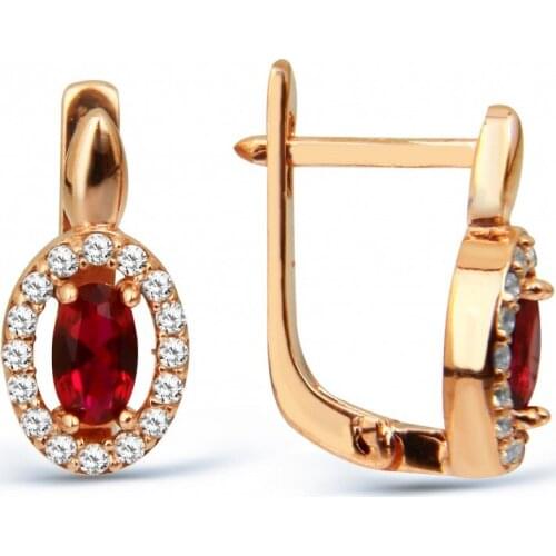 Argentum Concept-Zircon Cubic Zirconia Rose Silver Earrings