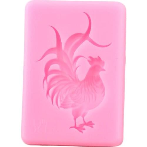 DIY Cock Chicken Silicone Molds Sugar Paste Candy Chocolate Mold Fondant Cake Decorating Tools Soap Polymer Clay Moulds