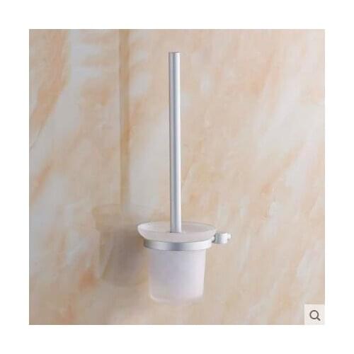 Space Aluminum toilet brush holders wall mounted, Sliver toilet brush holders set, Toilet bowl cleaning appliance, Free Shipping